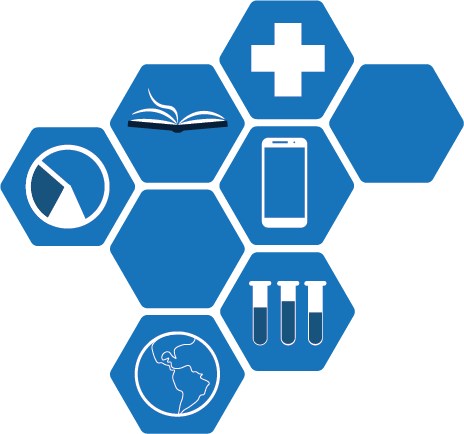 Several hexagons with images in them meant to represent health informatics 