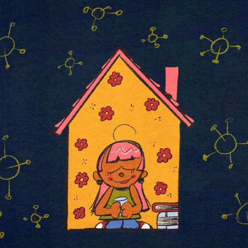 Image of a girl in a house with tea