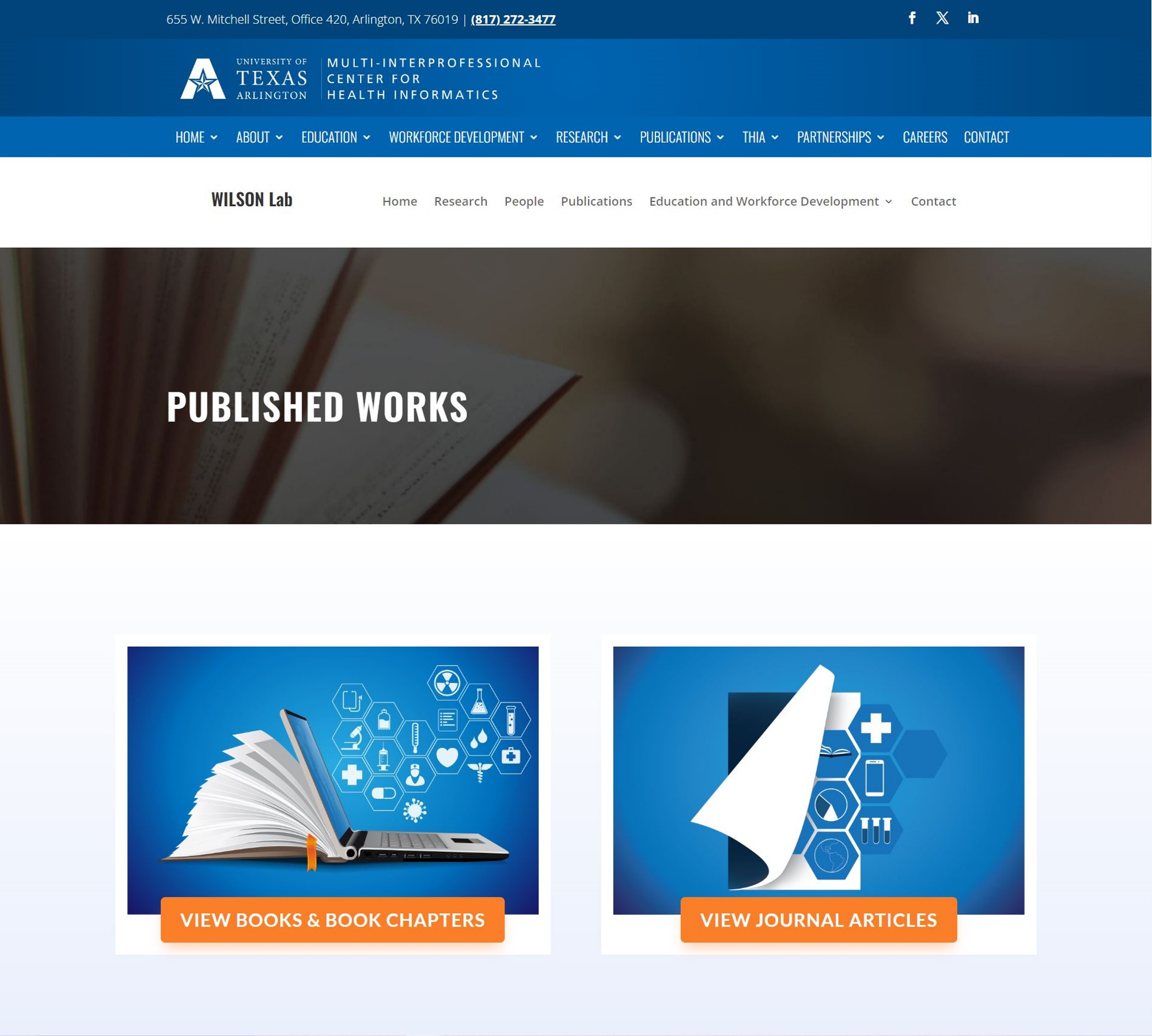 Image of the Wilson lab publications page